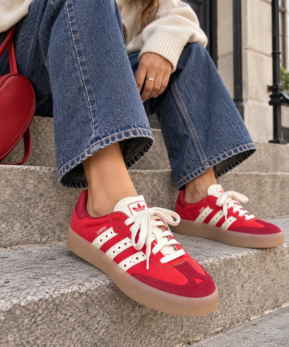adidas Sambae Valentine’s Day 2025 Sneakers 8.5 Red Pink Hearts JH7287